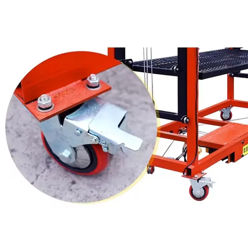 2M Electric Lifting Scaffolding  Automatic Folding Mobile Remote Control Indoor Construction Site