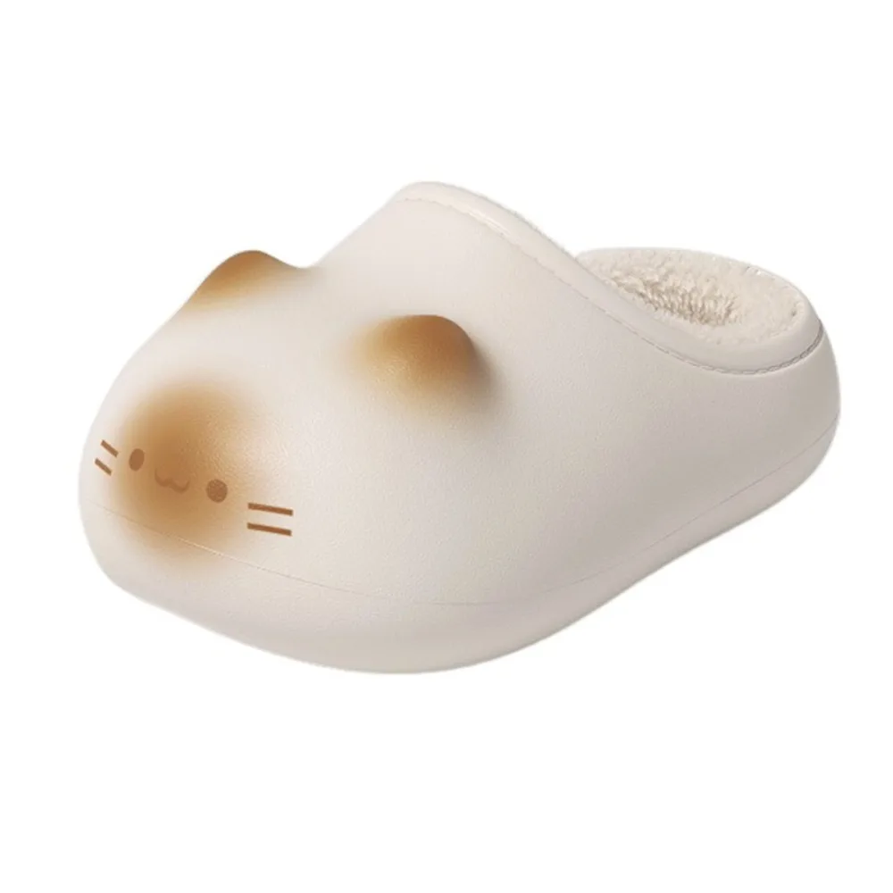 

Adorable Waterproof Cat Slippers Bottom Cat Paw Closed Toe Kitty Mules Fluffy Closed Back Cat Paw Slippers Outdoor Indoor