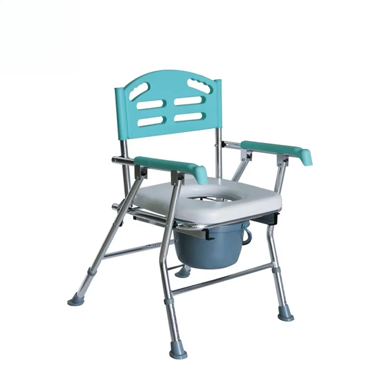 Adult Potty  Folding Toilet Chair Foldable Powder Coated Steel Frame Commode Chair KY817