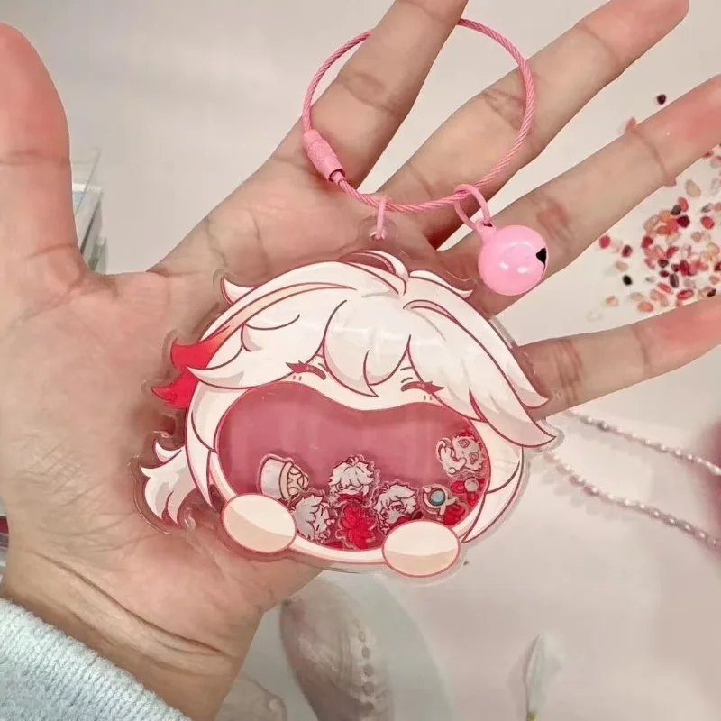 

Genshin Impact Game Anime Creativity Periphery Acrylic Interesting Big Mouth Rocking Fun Student Keychain Bag Decoration Gift