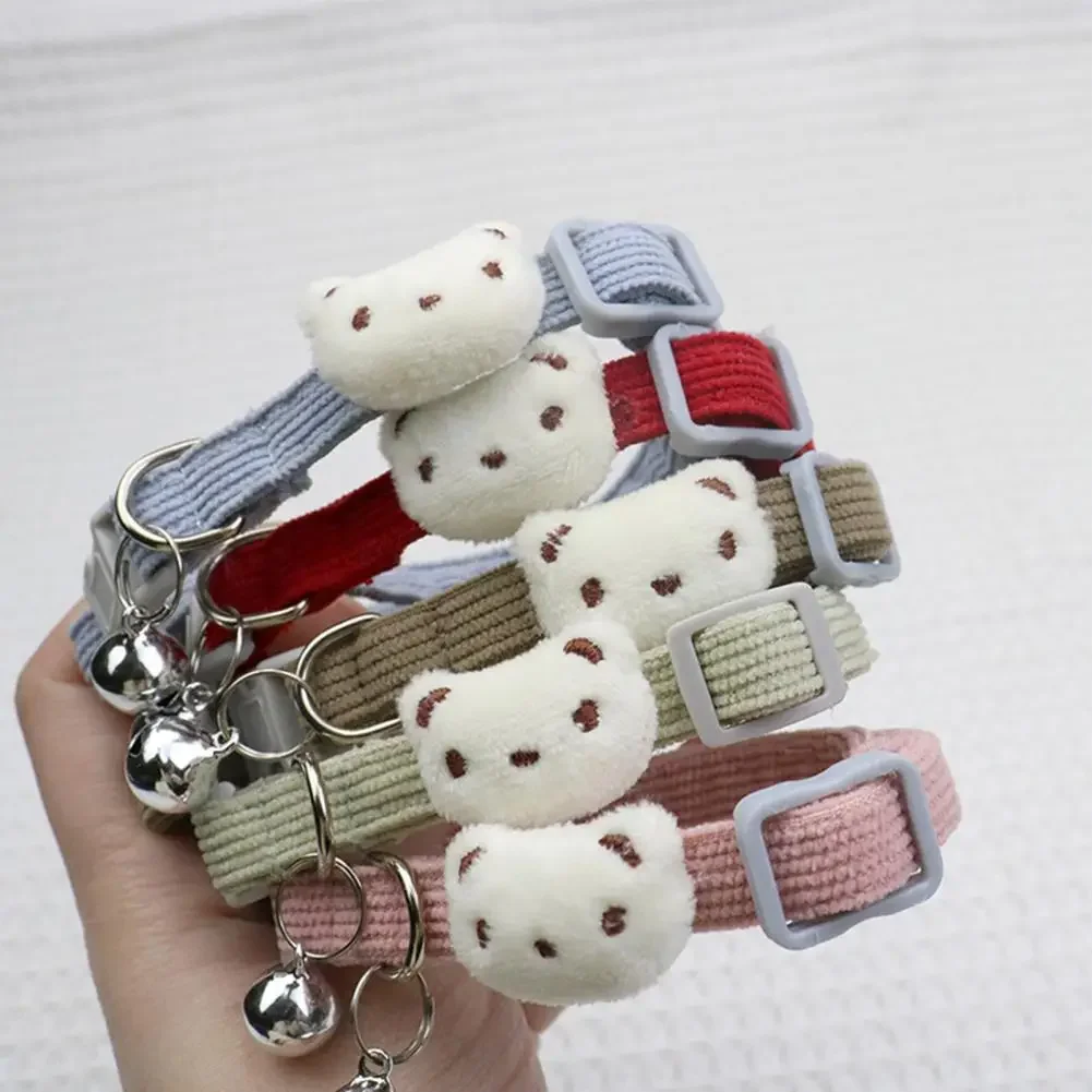 Hübsches Haustierhalsband, verstellbar, Cartoon-Stil, weiche Haustier-Halskette mit Glöckchen, verstellbares Halsband für kleine Hunde und Katzen, Heimtierbedarf