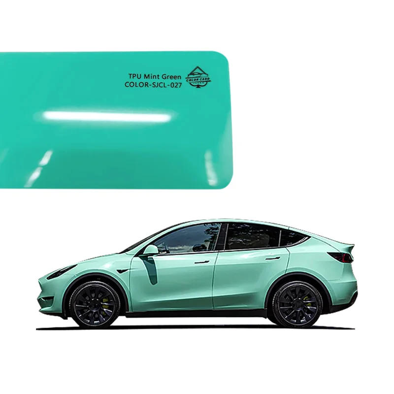 

Manufacture Wholesale PPF TPU Car Paint Protect Wrapping Film Anti-scratch Self-healing TPU Glossy Mint Green Car Film