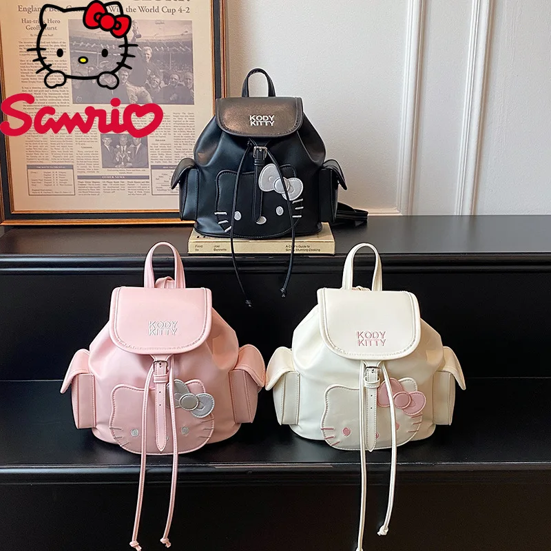 

Hello Kitty 2026 New Student Backpack Fashion High Quality Women's Backpack Solid Color Large Capacity Girls' Travel Backpack