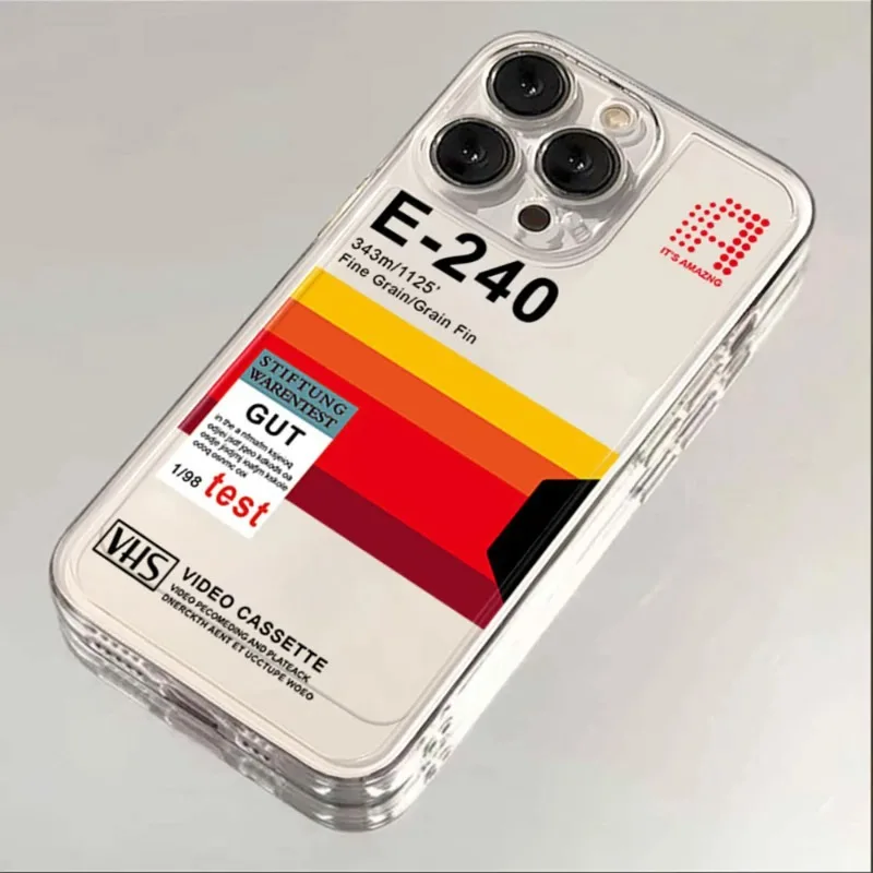 

Retro VHS Video Tape Label Phone Case For iPhone 16 15 11 12 14 13 Pro Max Mini X XSMax XR 7 8 Plus SE4 16e Cute Silica Covers