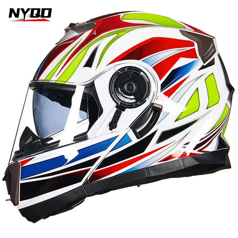 GXT160 uomo Flip Up Moto Casco pedali Moto Moduler Dual Lens Motocross caschi integrali Casco Moto Casque