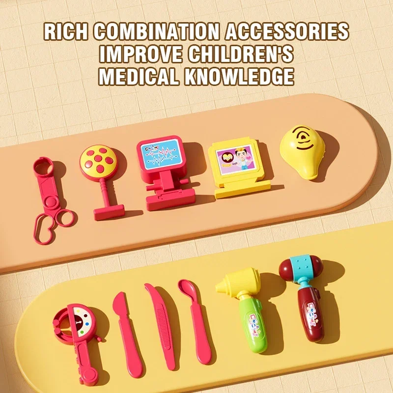 Arzt Spielzeug Spielset Simulation Ultraschall Maschine EGC Display Bildschirm Medizinische Kit Sound Licht Spielzeug Für Kinder Kunststoff Pretend Spielen