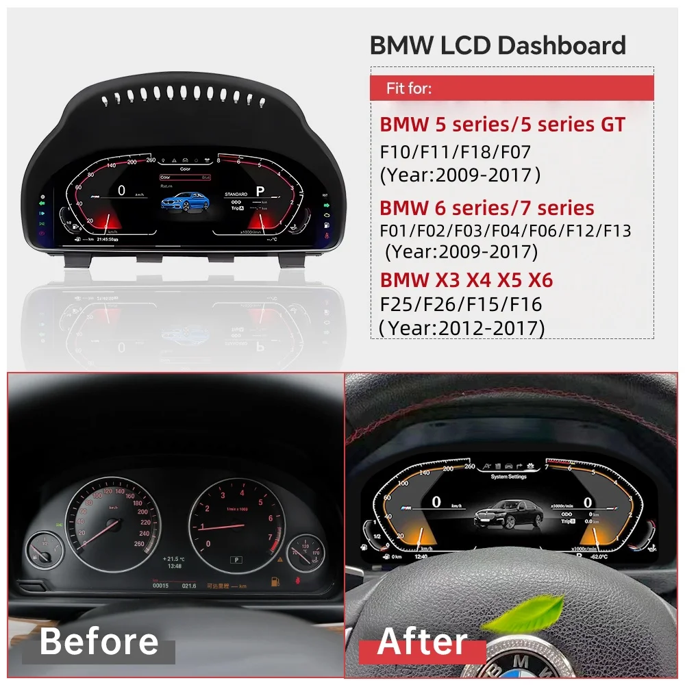 Dashboard Displayer Digital Cluster Instrument Speedometer X3 X4 X5 X6 5Series 6Series 7Series F10 F25 F26 F07 F15 F16