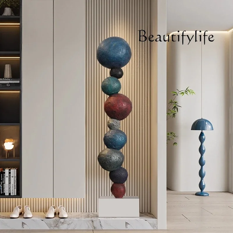 

HH Modern color stacked stone ornaments, hotel lobby sales office, living room floor decorations