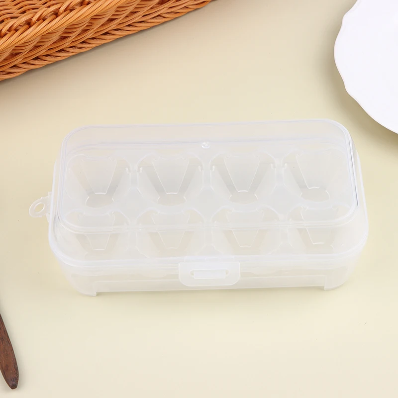 【WA】8 Grids Eggs Box Case Shockproof Egg Holder Kitchen Container Case Transparent Organizer For Outdoor Camping Picnic