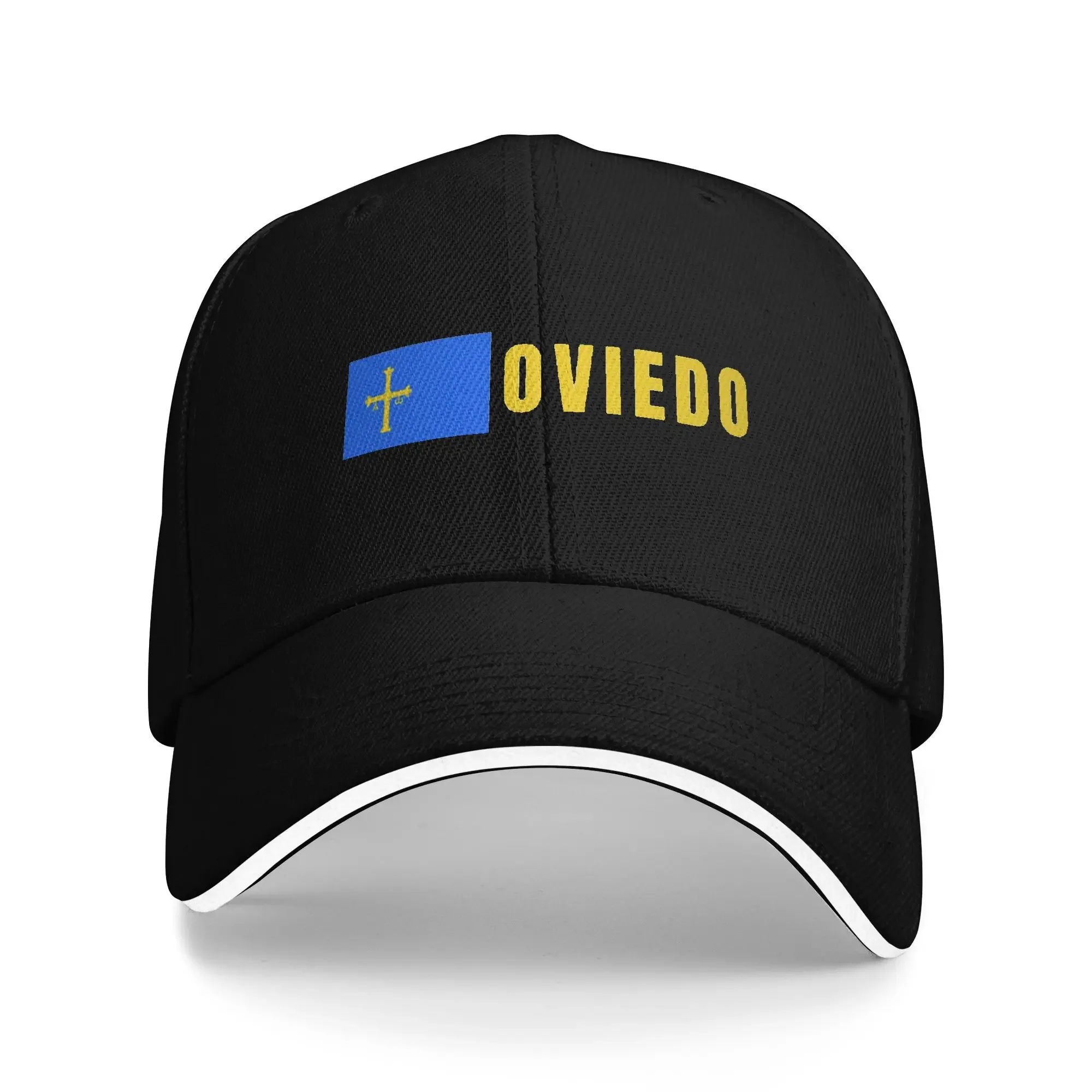 Gorras de béisbol deportivas para amantes de la bandera de Oviedo, gorra de camionero personalizada para hombre y mujer