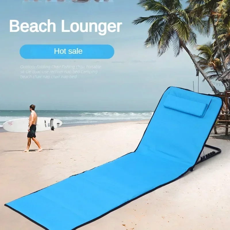 Outdoor Beach Chair Portable Folding Floor Seat with Backrest weight Camping Chair Lazy Lounger for Garden Park Lawn Picnic