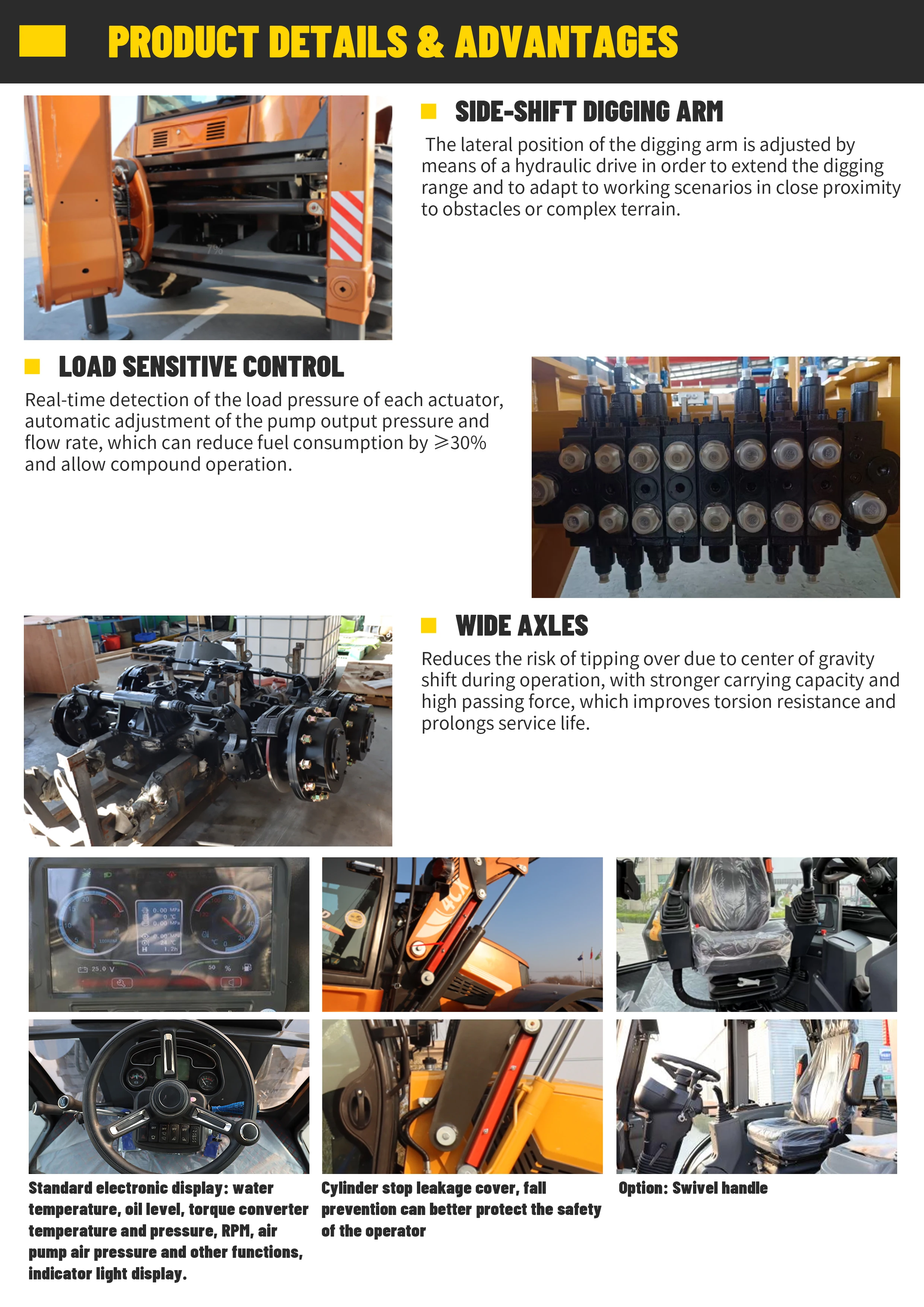 Maßgeschneiderte Produkte zum Fabrikpreis in China: Kompakter 4x4-Baggerlader mit hydraulischem Brecher – Detail 6