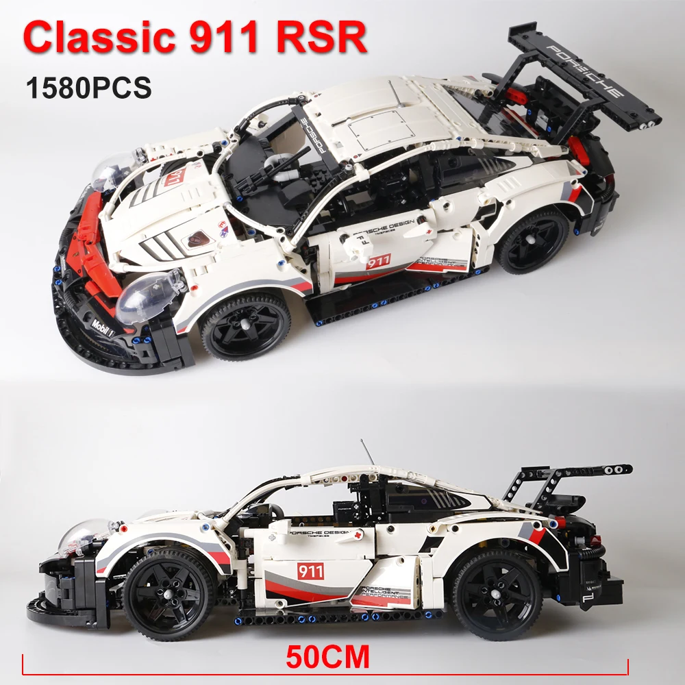 Technical Porscheed 911 Super Speed Racing Car Building Blocks High-tech Vehicle Model Assemble 42096 Bricks Toy For Kid Gifts