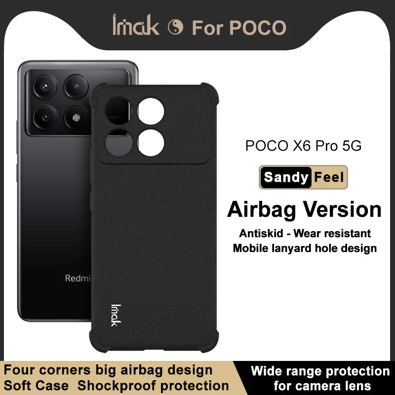 For Xiaomi Poco X6 Pro F6 5G 2024 Matte Back Case IMAK Lens 360 Protect Funda Poco F6 Pro Case PocoX6 X 6 F 6Pro Crystal Cover