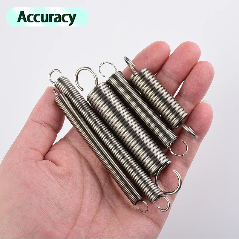 Resorte de tensión Diámetro del cable 0,8 mm Gancho en S de acero inoxidable 304 Gancho redondo Bobina de extensión de retroceso Cable de resorte de metal de tensión