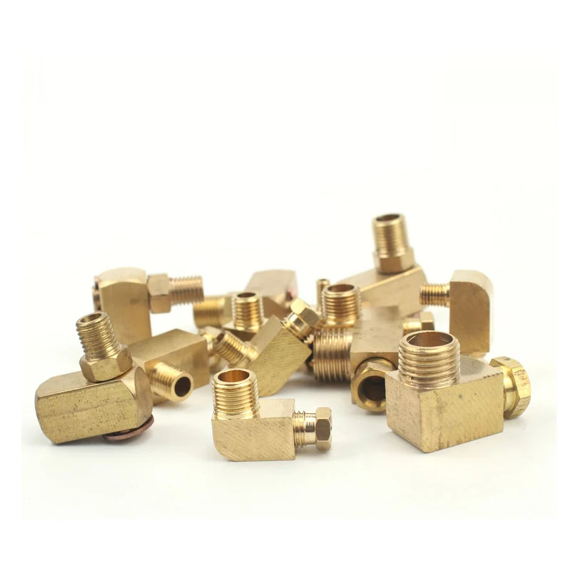 Machine tool lubrication Brass oil Pipe Fitting 4 6 8mm OD Tube Compression Ferrule Tube Compression Fitting Connector