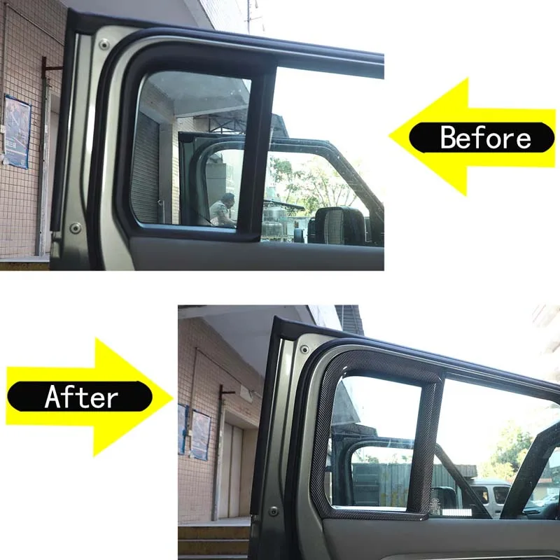 2 قطعة ABS ألياف الكربون لاند روفر المدافع 110 2020-2024 نافذة السيارة الداخلية النافذة الخلفية C-عمود اكسسوارات السيارات الزخرفية