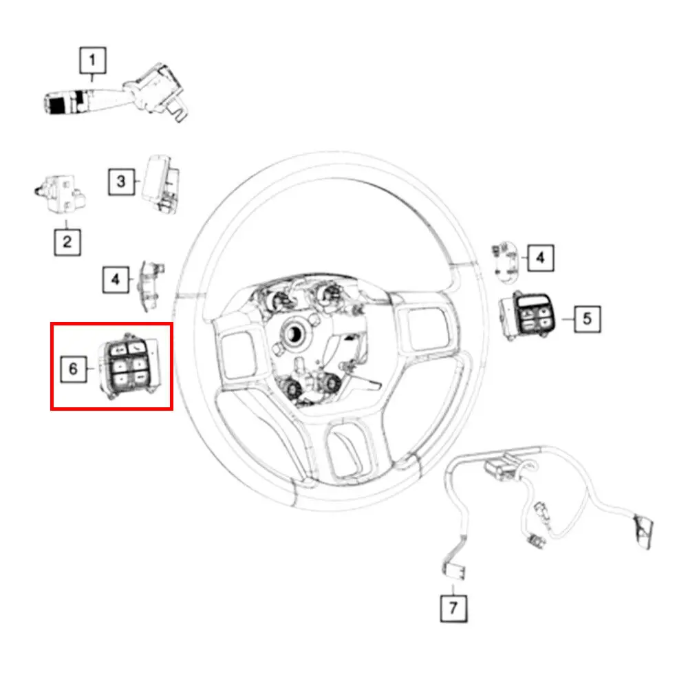 

WXZOS Steering Wheel Left VR Sync Switch Button for RAM 1500 2500 3500 4500 2013-2019