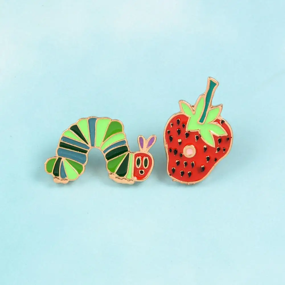 Cute Succulent Plant Enamel Brooch Cartoon Colorful Animal Butterfly Turtle Hedgehog Whale Badge Spring Summer Lapel Pin