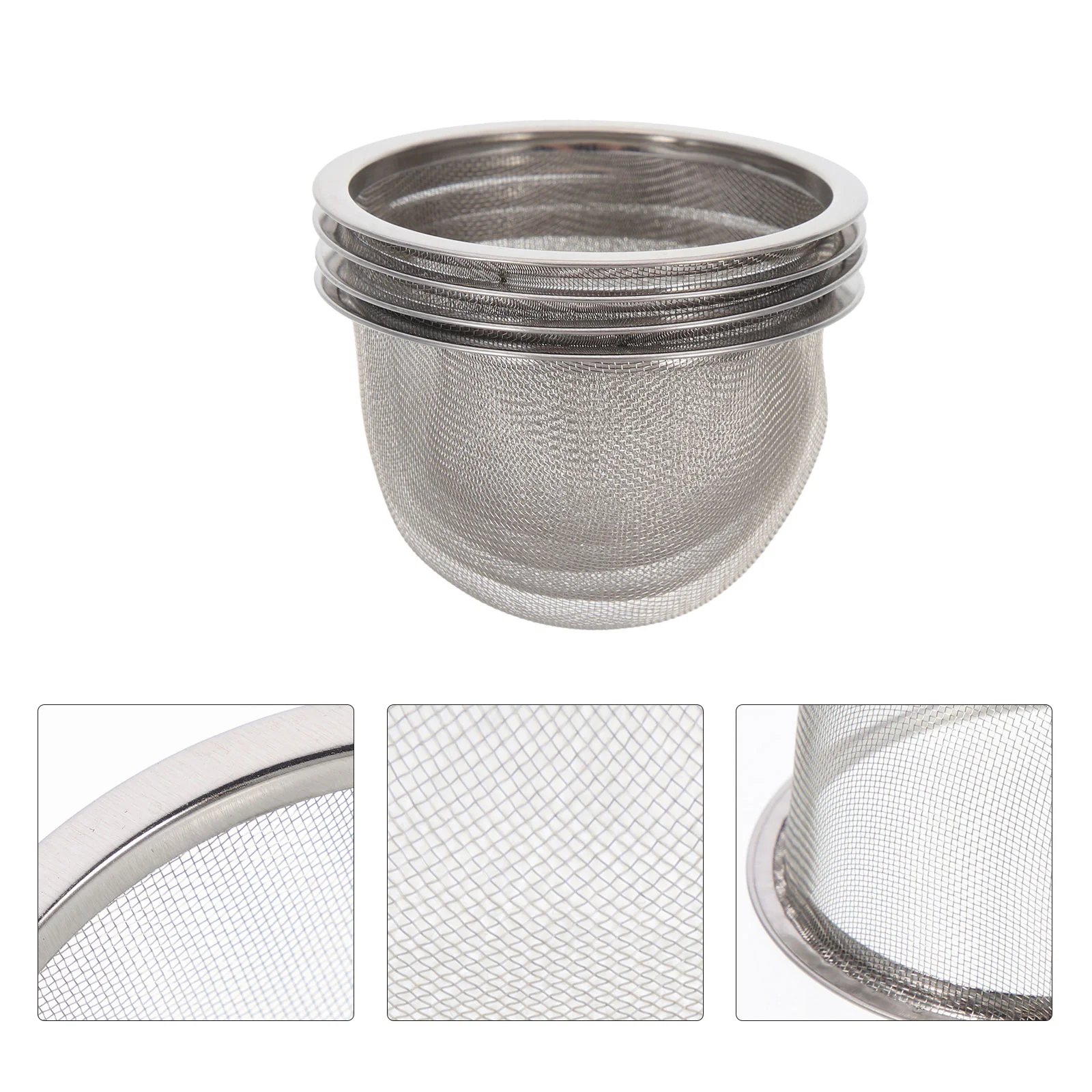 

4 Pcs Teapot Strainer Filter Metal Infuser Insert Biscuit Filters Home Supplies Coffee Mesh Stainless Steel Travel Residue