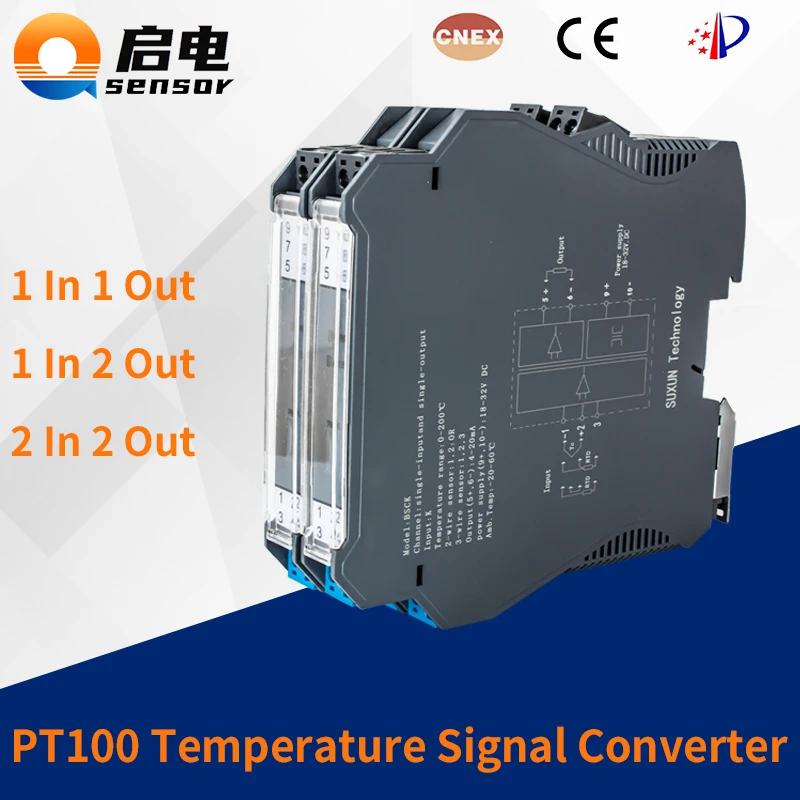 PT100 0-500 ℃ do 4-20mA 0-10V konwerter sygnału temperatury 1 w 2 na przekaźnik sygnału przetwornik inteligentna temperatura PT100