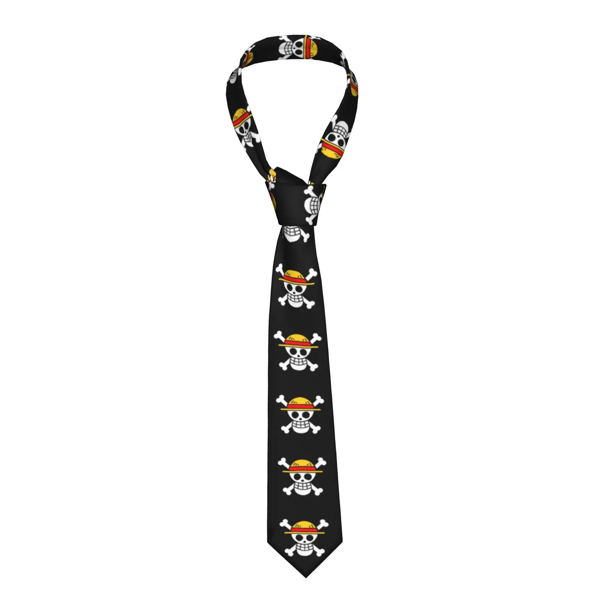 

One Piecee Luffys Anime Neckties Unisex Polyester 8 cm Slim Wide Neck Tie for Men Shirt Accessories Gravatas Wedding Party