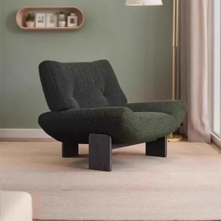 Single solid wood plush eco-friendly and durable sofa chair living room lounge chair hotel apartment