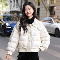 Winter Coat Female 2024 New Jackets for Women Korean Casual Warm Down Jacket Lamb Hair Patchwork Trendy Women's Outerwears