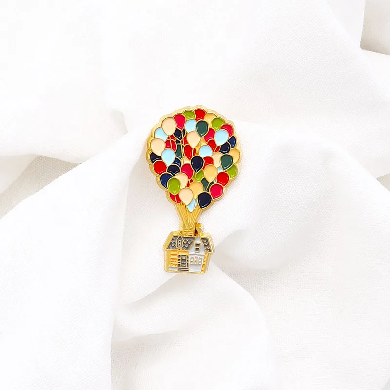 Colourful Hot Air Balloon Pins Cartoon Movie Up Enamel Pin Brooch Metal Badges Accessories Lapel Pins Jewelry