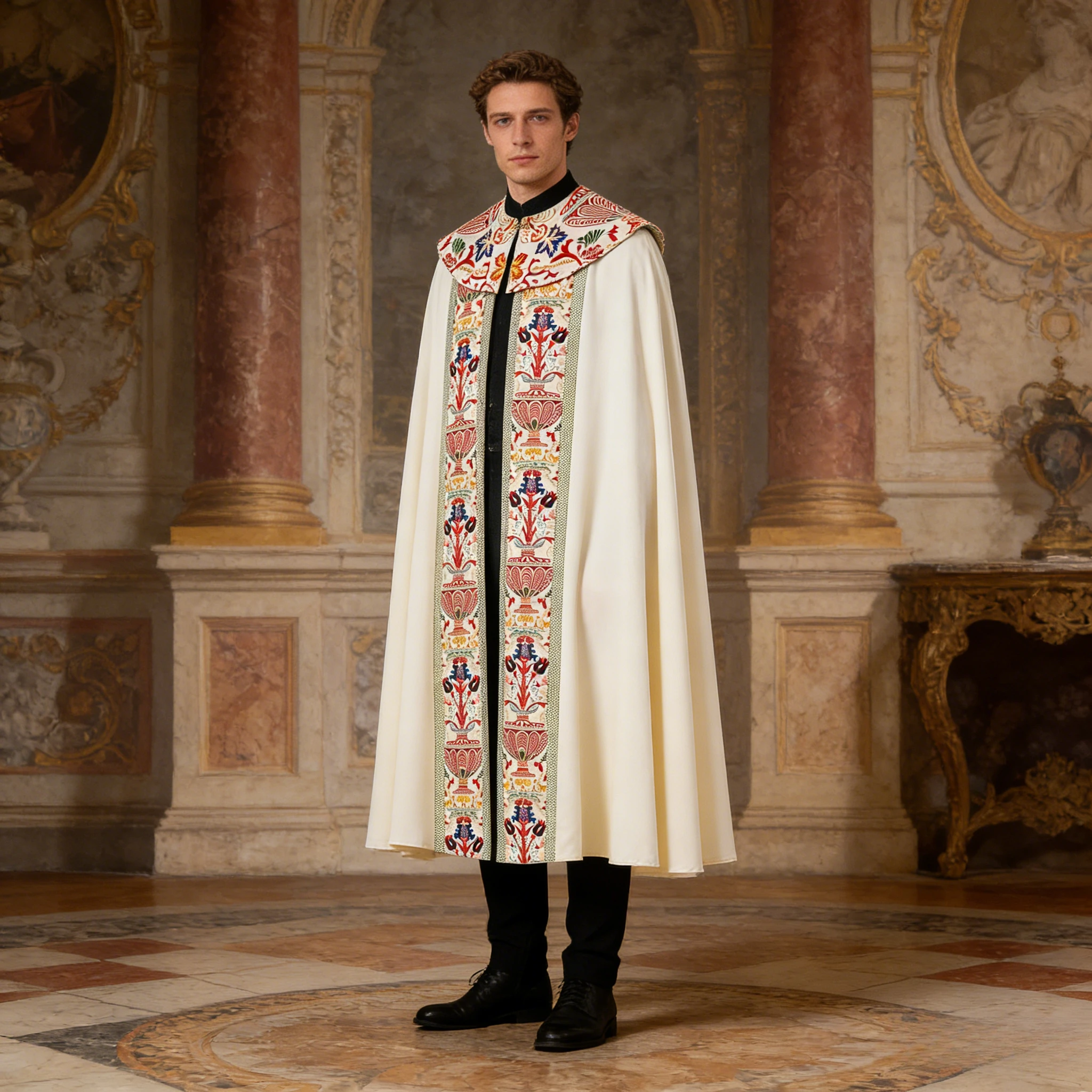 

Medieval Church Clergy Cloak Adult Renaissance Vintage Long Cape Arabic Prayer Printed Robe Halloween Carnival Cosplay Costumes