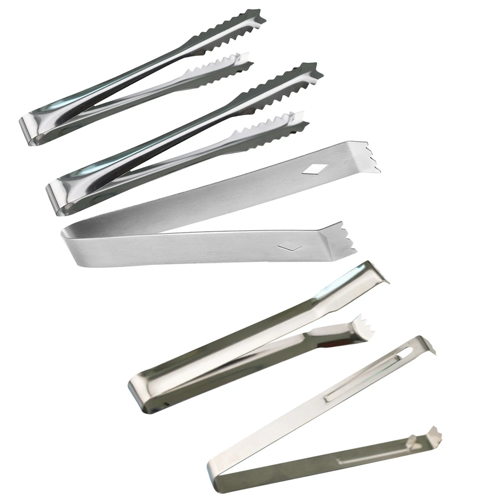 

5pcs Stainless Steel Ice Tongs Sugar Clips Mini Serving Tools Gear Edge Design Long Lasting Anti Rust Kitchen for Party
