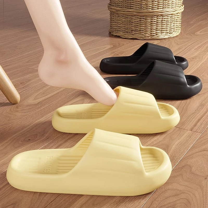 الصيف النساء النعال المنزل الناعمة زوجين داخلي زلق برهان الحمام الصنادل فندق بلون السيدات الوجه يتخبط حذاء مسطح #3