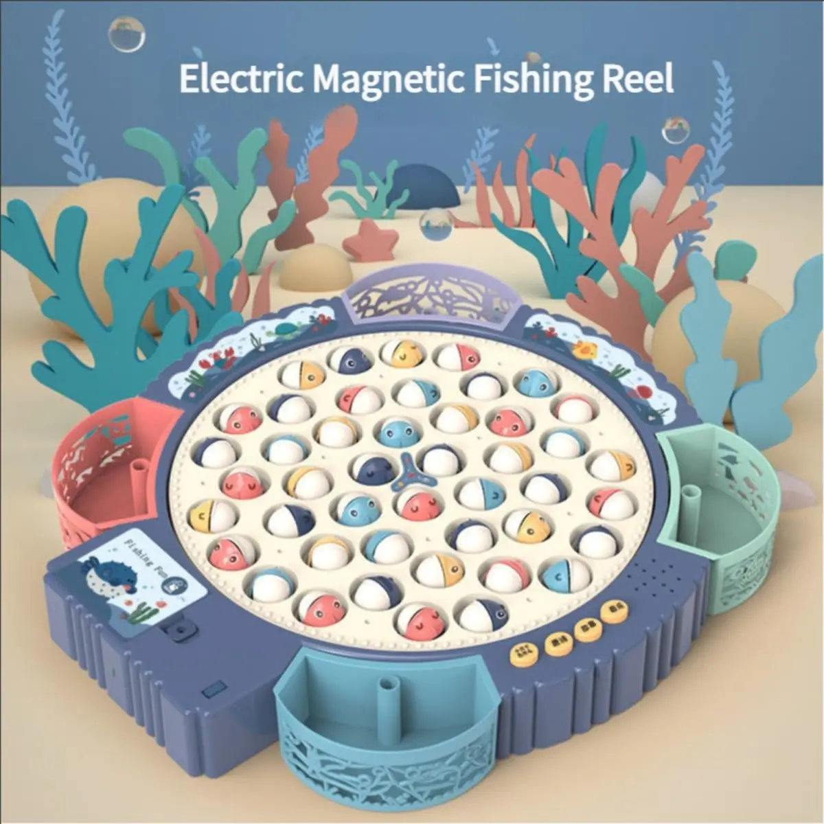Jeu de pêche magnétique interactif pour enfants - Jouet de pêche électrique avec musique et poisson spinning