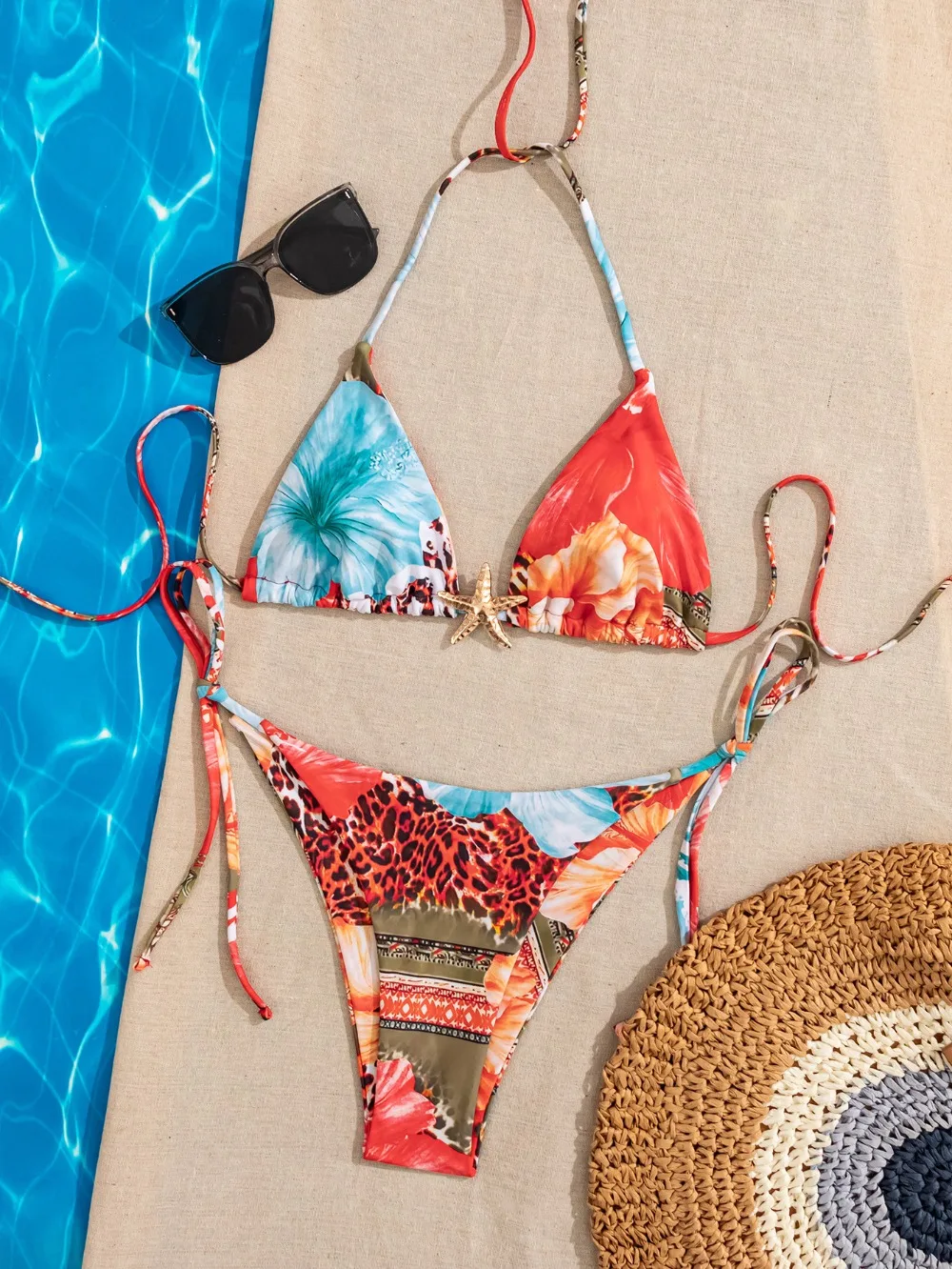 Solid Color Bikini Women's Summer Style Simple Fashionable Fresh Sexy Sports Beach Soaking Hot Spring Split Swimsuit