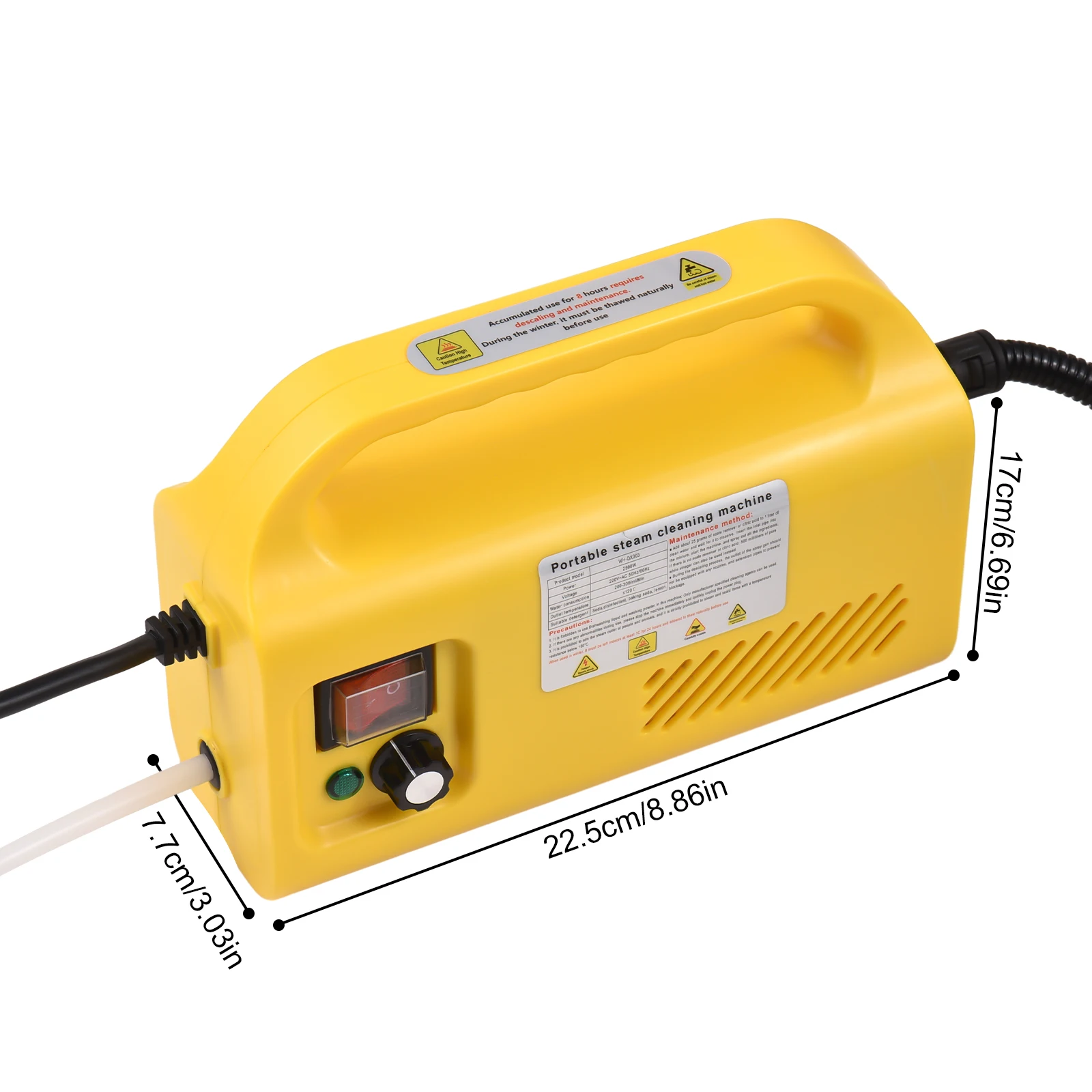 Ręczny odkurzacz parowy 2500 W Bezzbiornikowy, wysokotemperaturowy ręczny samokontrolujący odkurzacz parowy z opryskiwaczem/głowicą szczoteczek