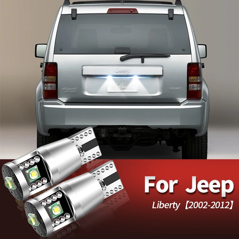 2 sztuk Canbus 12V białe oświetlenie tablicy rejestracyjnej LED W5W T10 dla Jeep Liberty 2002-2012 Patriot 2007-2017 Renegade 2015-2019 dowódca