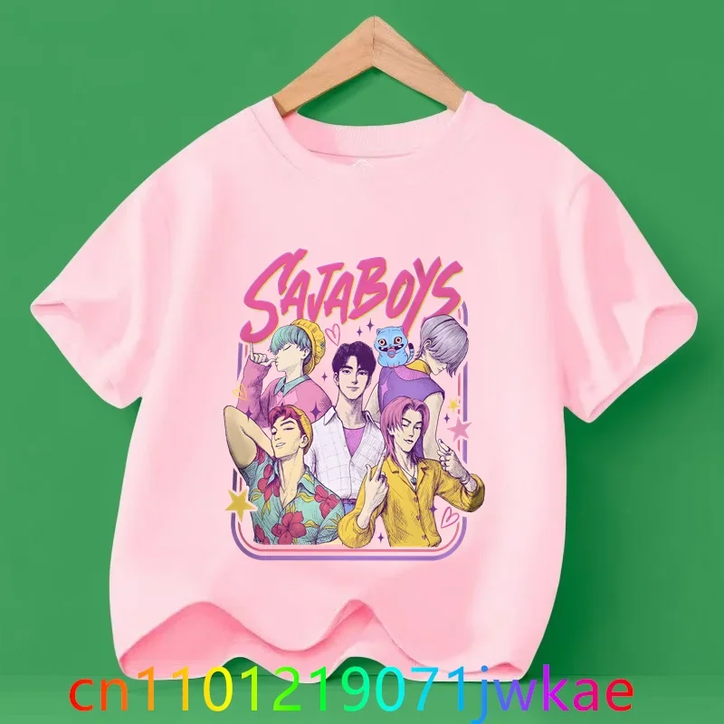 

Korean Anime Short Sleeve Tee Summer Girl Boy Shirt Casual Tops Crewneck Clothing 2025 Vintage KPop Demon Hunters Print T-Shirt