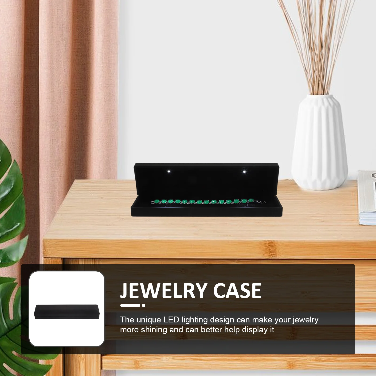

Светодиодная шкатулка для драгоценностей, светящийся браслет, подарочная коробка с подсветкой, водонепроницаемый прочный контейнер для хранения ожерелья, портативные ювелирные изделия