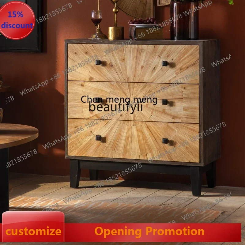 

New style Vintage Chest of Drawers Storage Locker Bedroom Clothes Closet Corner Cabinet Sundries Cabinet ss 7304