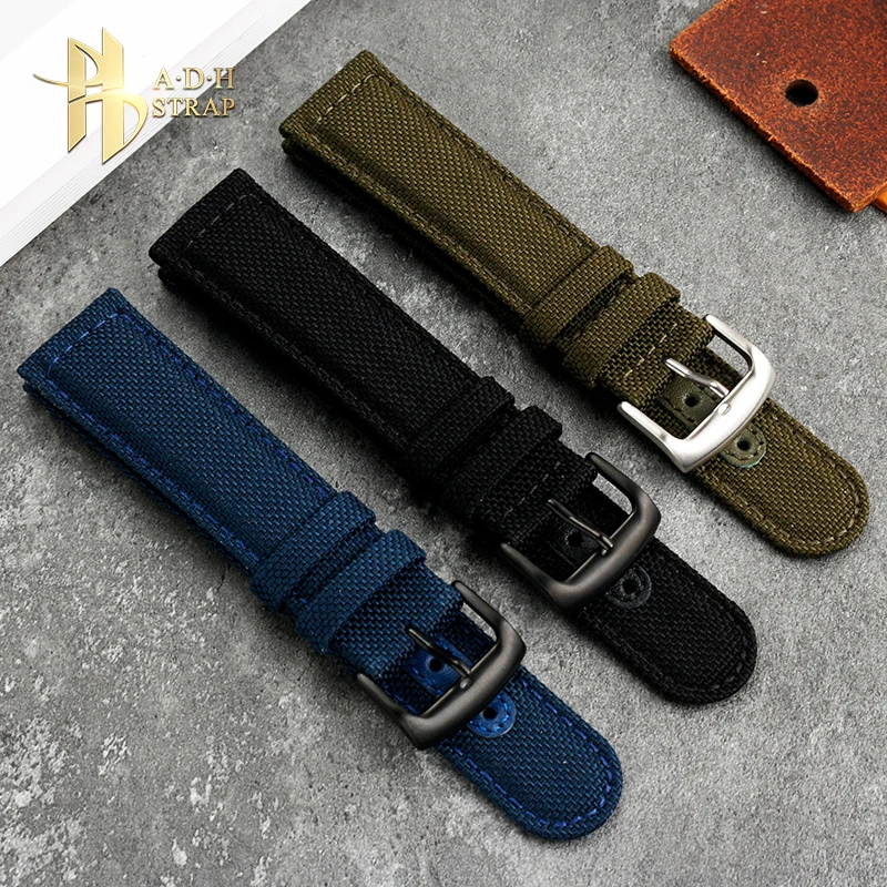 Woven Nylon Strap For Citizen CA0695 CA0615 CA0617 Watchband Waterproof Pin Buckle Style Seiko Canvas Strap 20 21 22MM for Men