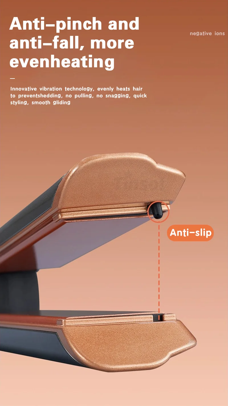 TINSOL 2-in-1 Professioneller Haarglätter Lockenstab, Negativ-Ionen-Conditioner mit LCD-Haarglätter mit breitem Panel – Detail 9