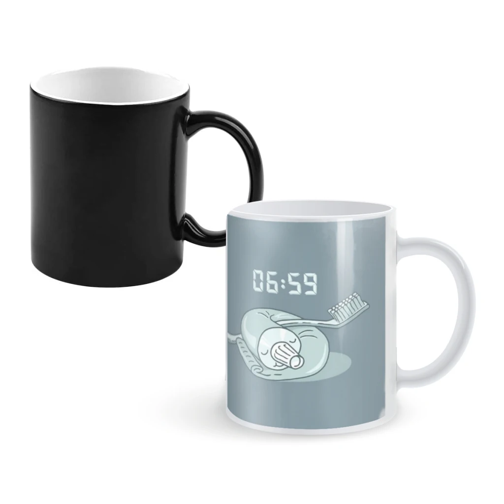 

morningCoffee Mugs And Mug Creative Color Change Tea Cup Ceramic Milk Cups Novelty Gifts