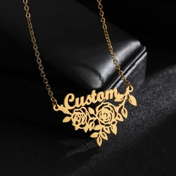 Romantic Custom Name Letter Pendant Necklace for Women Men Stainless Steel Jewelry Onlyfans Personalized Butterfly Birthday Gift