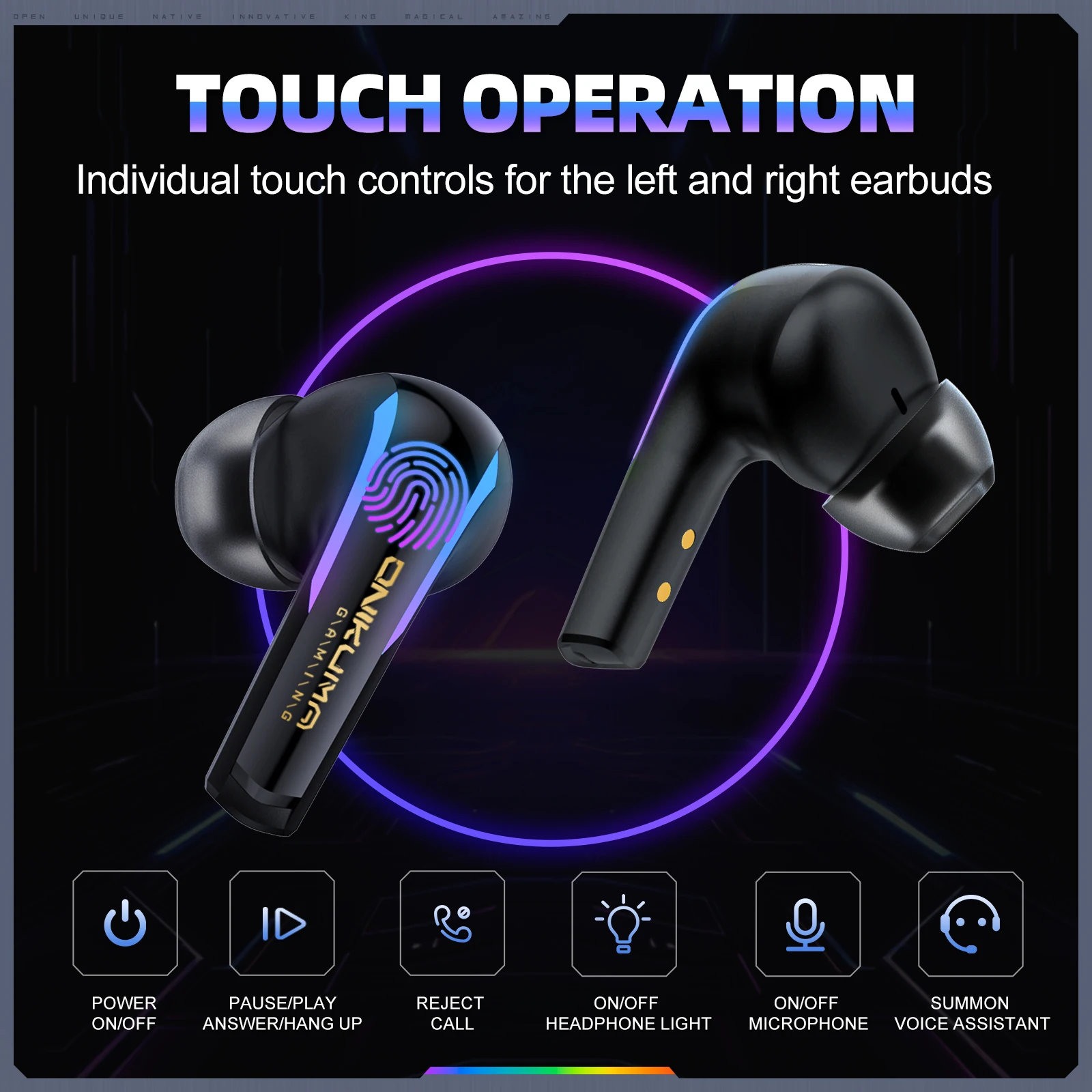 

ONIKUMA T27 dual-mode cool RGB gaming headphones with high-definition call sound quality and low latency for gaming