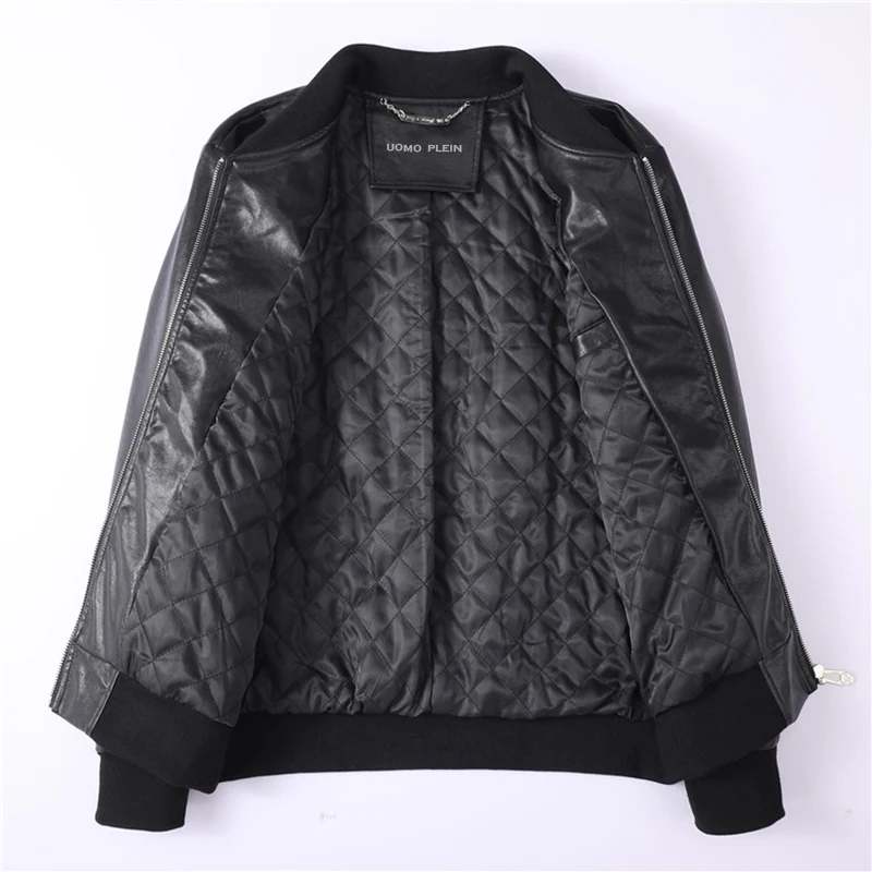 leather jacket men's PU1978 skull hot diamond embroidery fashion motorcycle jacket top of the line winter luxury  uomo plein