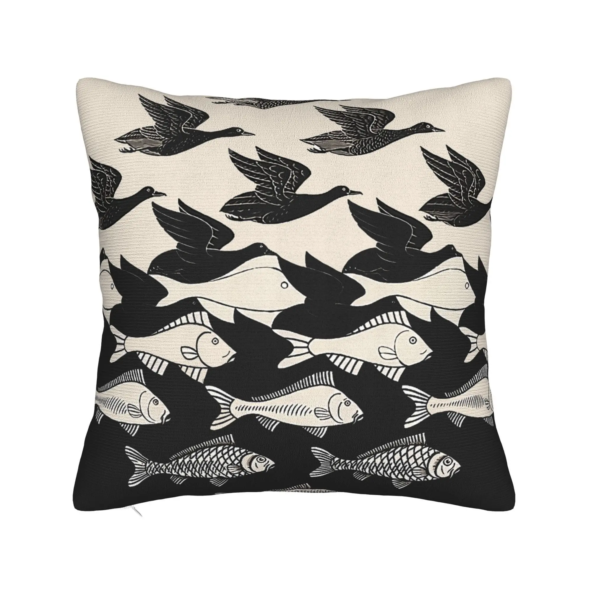 

A sky and water bird pillowcase, suitable for sofa, living room and bedroom decoration (without filling material)