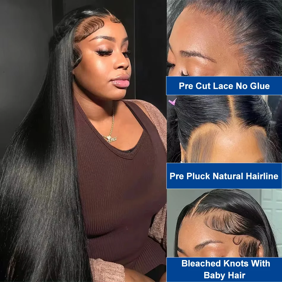 5x5 Straight Glueless Wigs Human Hair Ready To Wear Pre Cut HD Lace Curly Wear And Go Wig Lace Front Human Hair Wig For Women