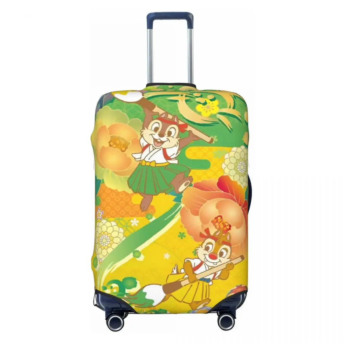 Happy Summer Chip 'n' Dale Suitcase Cover Animal Cartoon Holiday Cruise Trip Fun Luggage Case Protection