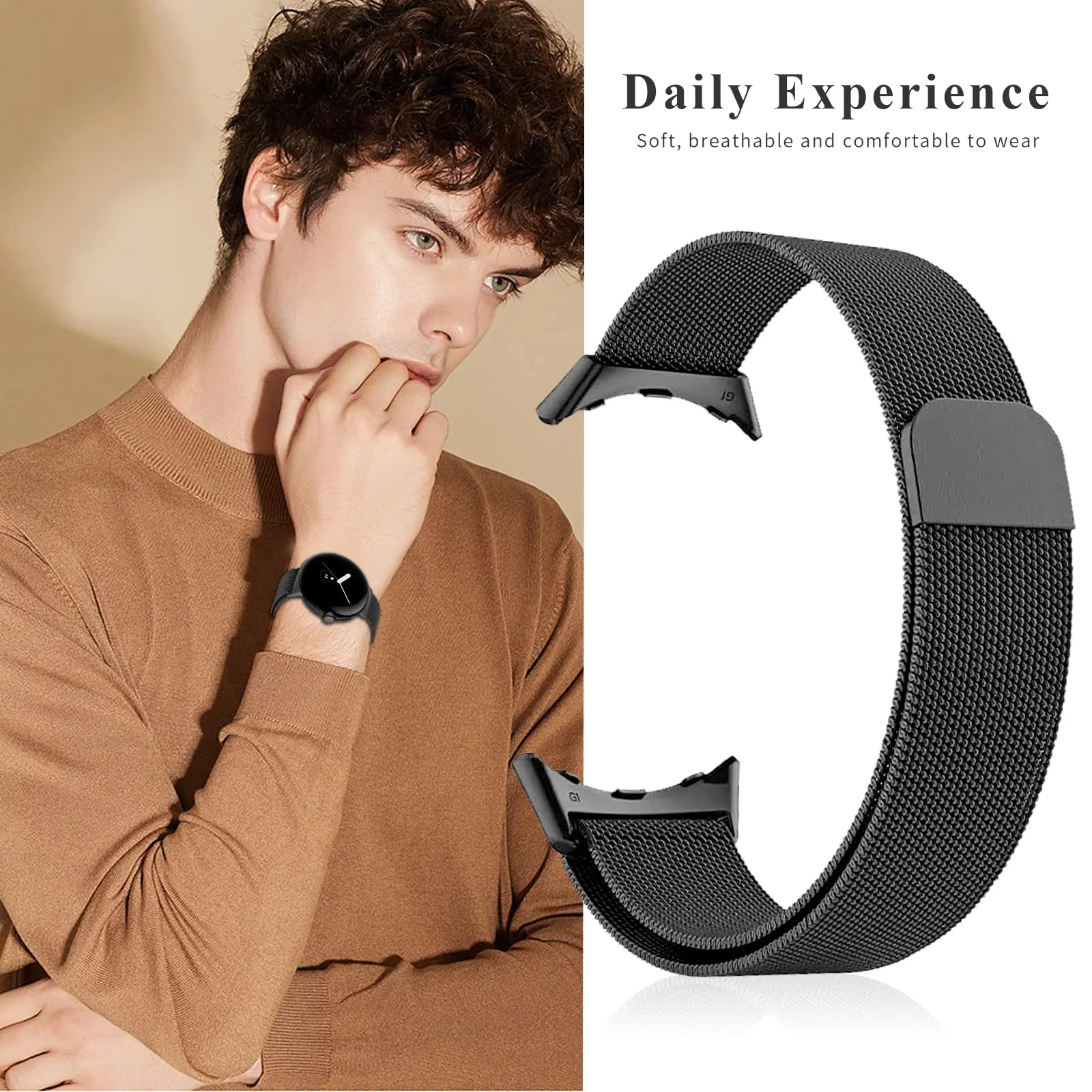 Milanese Loop Strap for Google Pixel Watch Band Pixel Watch Metal Links Band Active Bracelet Replacement Smartwatch Accessories image 5