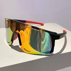 KAMMPT Oversized Men Sports Goggle 2024 New Outdoor Cycling Mirror Sunglasses Simple Design Futuristic UV400 Protection Eyewear